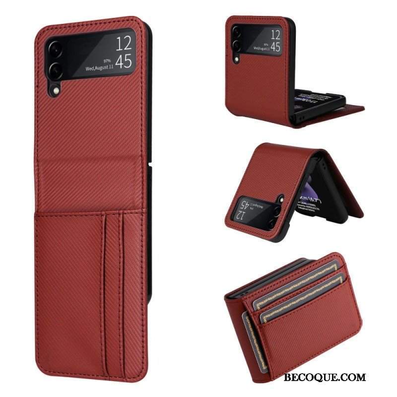 Case do Samsung Galaxy Z Flip 4 Etui Folio Etui Na Karty Retro Z Efektem Skóry