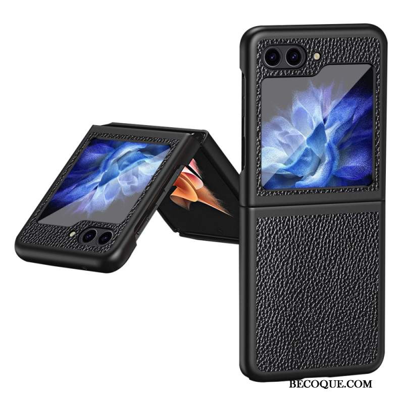 Etui Do Samsung Galaxy Z Flip 5 Klasyczna Sztuczna Skóra Litchi