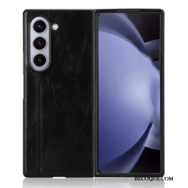 Etui Do Samsung Galaxy Z Fold 6 Przeszycia Z Imitacji Skóry