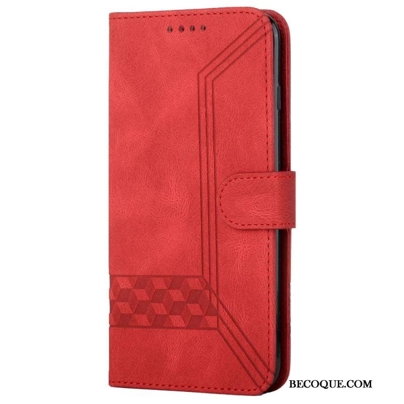 Etui Folio Do Oneplus 12 5g Wzór W Romby I Linie Z Paskiem