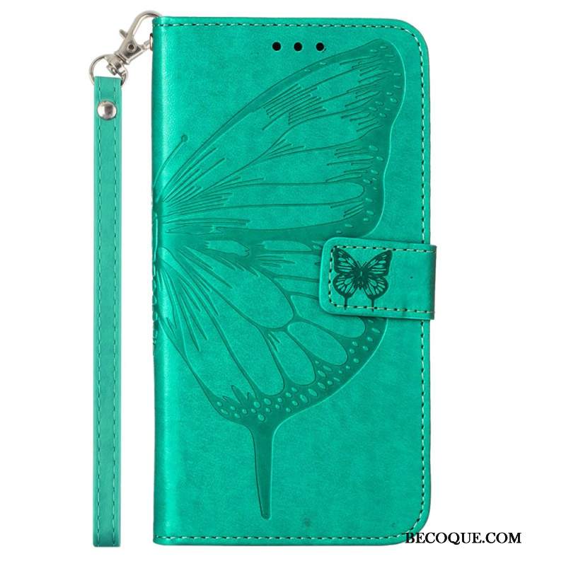 Etui Folio Do Oppo Reno 11 Pro 5g Kwiatowy Motyl Z Paskiem