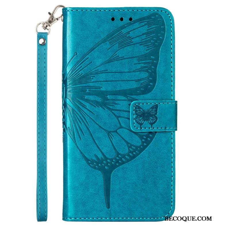 Etui Folio Do Oppo Reno 11 Pro 5g Kwiatowy Motyl Z Paskiem