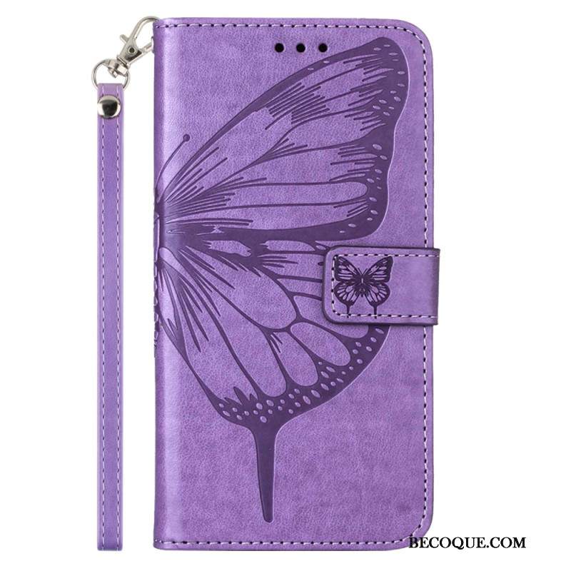 Etui Folio Do Oppo Reno 11 Pro 5g Kwiatowy Motyl Z Paskiem