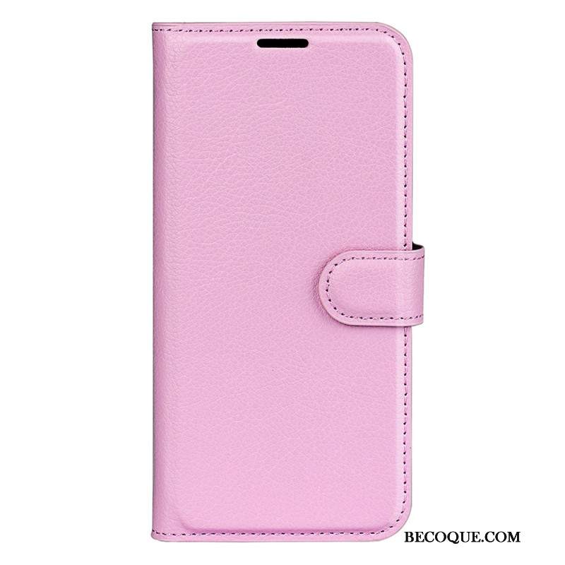 Etui Folio Do Samsung Galaxy A55 5g Klasyczna Sztuczna Skóra Litchi