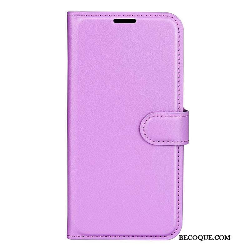 Etui Folio Do Samsung Galaxy A55 5g Klasyczna Sztuczna Skóra Litchi