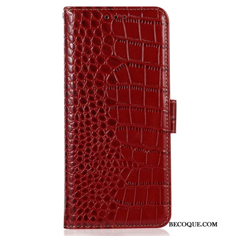 Etui Folio Do Samsung Galaxy A55 5g Styl Krokodyla Z Blokowaniem Rfid