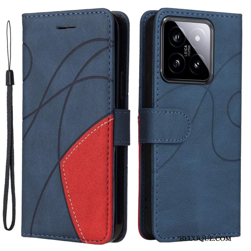 Etui Folio Do Xiaomi 14 Linie Dwukolorowe