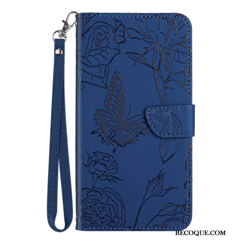 Etui Folio Do Xiaomi 14 Nadruk W Kształcie Motyla Z Paskiem