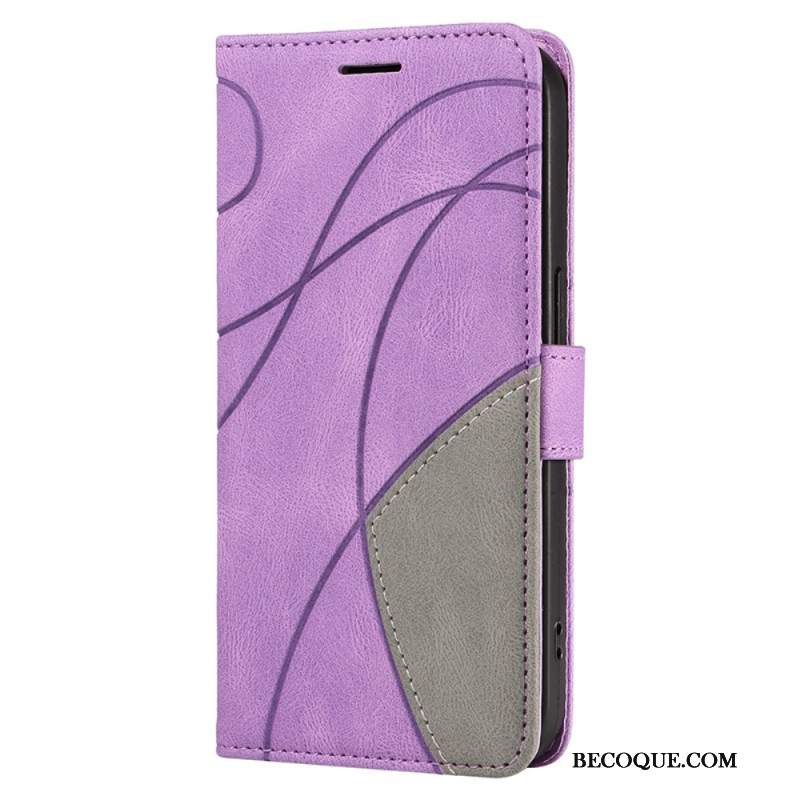 Etui Folio Do Xiaomi 14 Pro Dwukolorowe Faliste Linie