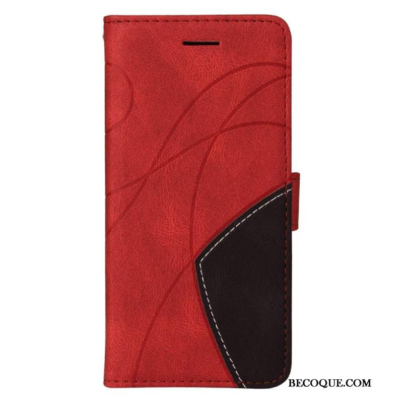 Etui Folio Do Xiaomi 14t Dwukolorowa Falista Linia