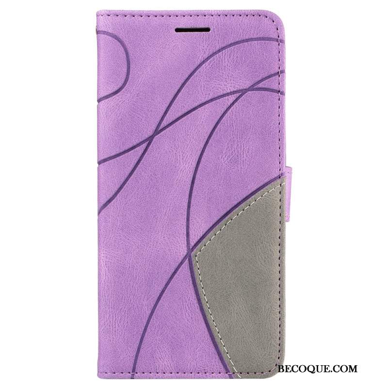 Etui Folio Do Xiaomi 14t Dwukolorowa Falista Linia