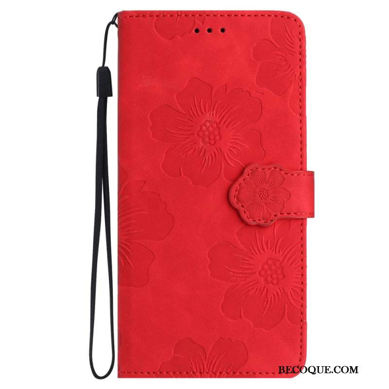 Etui Folio Google Pixel 8 Pro Kwiaty Ze Smyczą