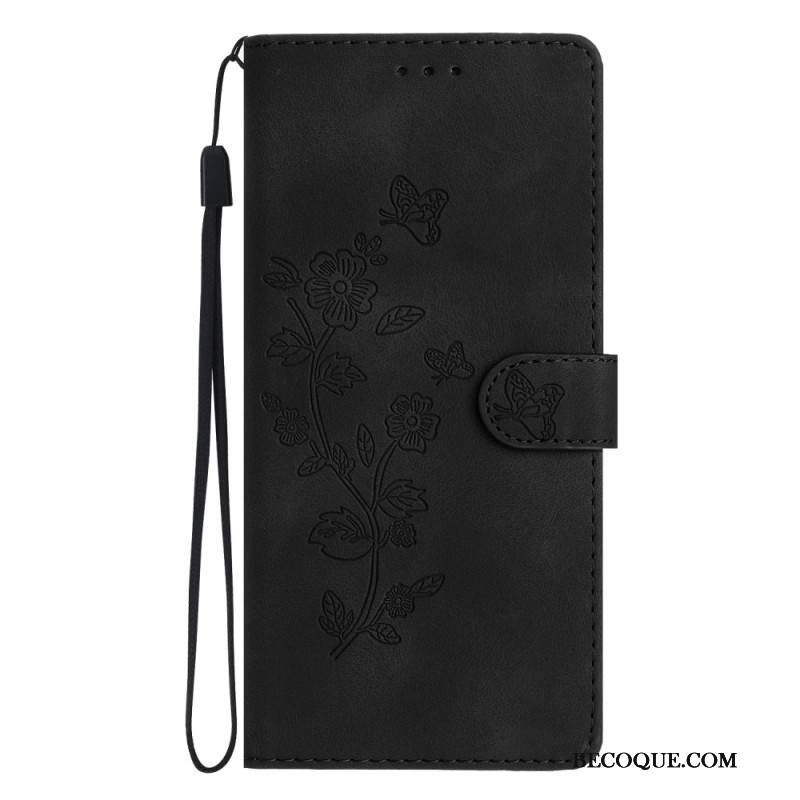 Etui Folio Google Pixel 8 Ładne Kwiaty Z Paskiem Etui Ochronne