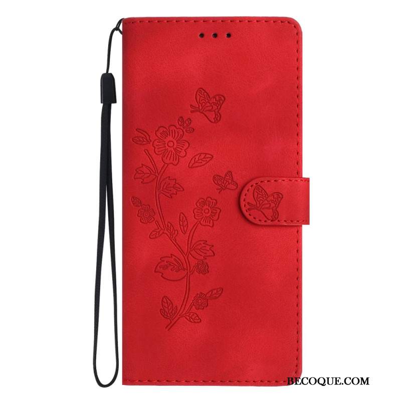 Etui Folio Google Pixel 8 Ładne Kwiaty Z Paskiem Etui Ochronne