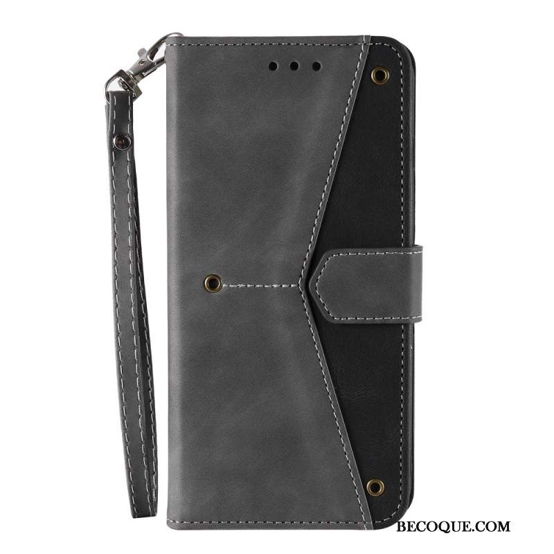 Etui Folio Motorola Edge 50 Pro Dwukolorowy Z Paskiem Etui Ochronne