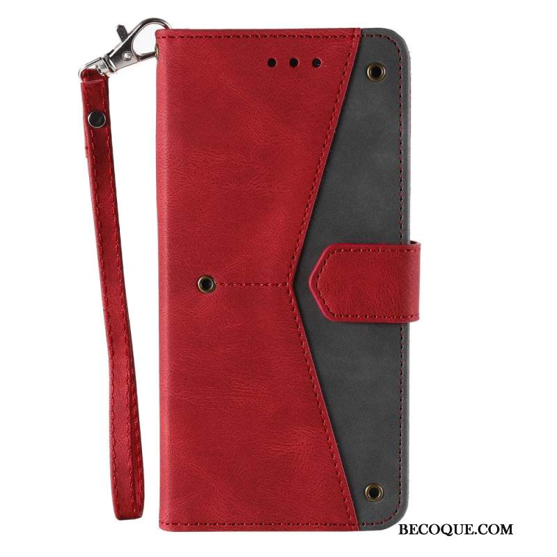 Etui Folio Motorola Edge 50 Pro Dwukolorowy Z Paskiem Etui Ochronne