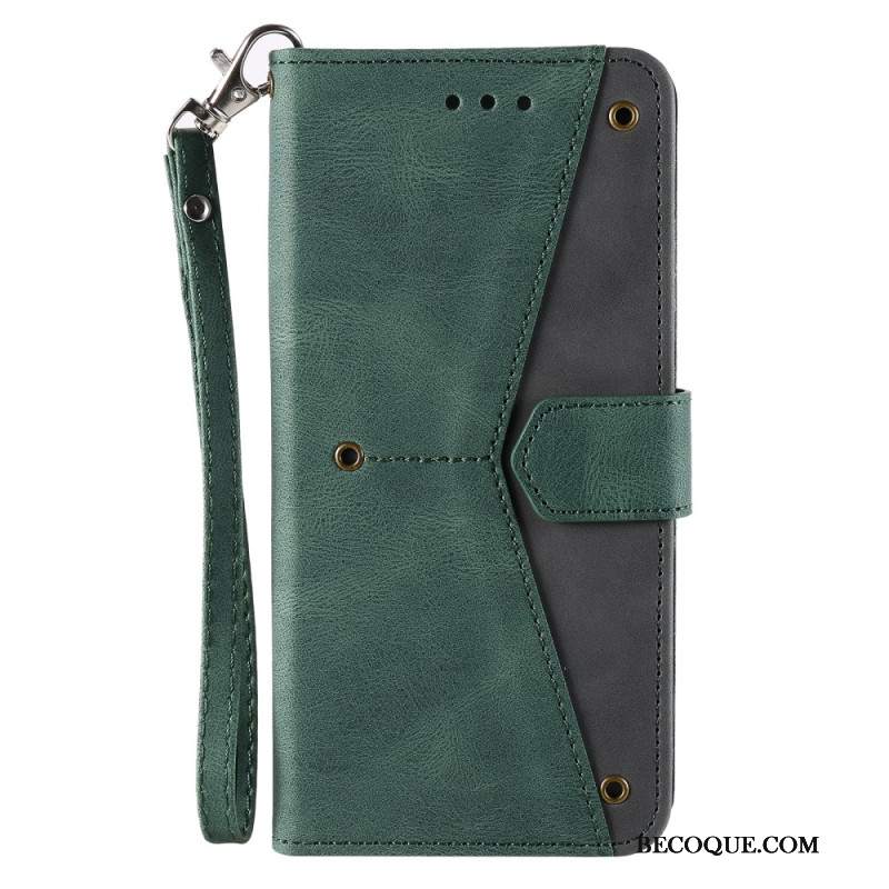 Etui Folio Motorola Edge 50 Pro Dwukolorowy Z Paskiem Etui Ochronne