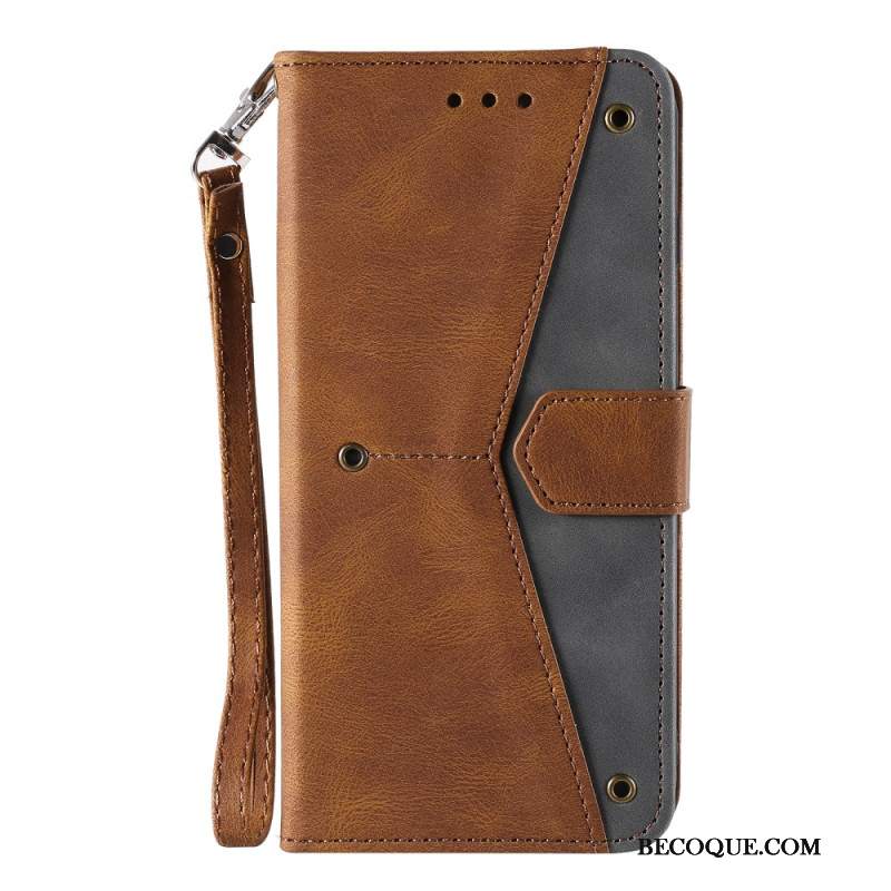 Etui Folio Motorola Edge 50 Pro Dwukolorowy Z Paskiem Etui Ochronne