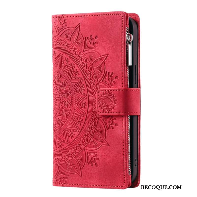 Etui Folio Motorola Edge 50 Pro Mandala Z Efektem Zamszu Z Paskiem