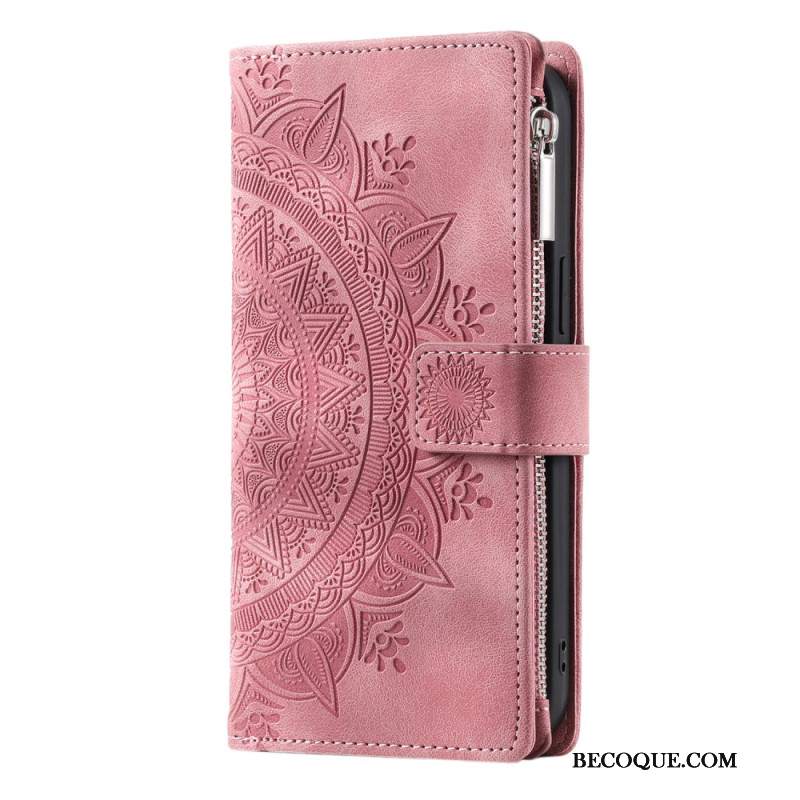 Etui Folio Motorola Edge 50 Pro Mandala Z Efektem Zamszu Z Paskiem