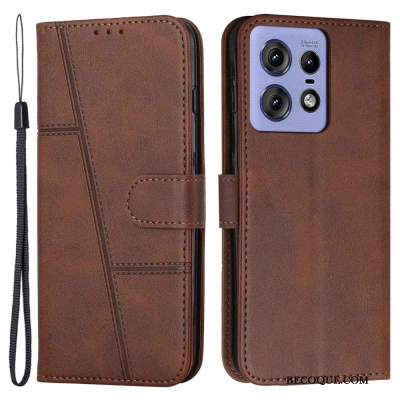 Etui Folio Motorola Edge 50 Pro Paski W Stylu Biznesowym Etui Ochronne