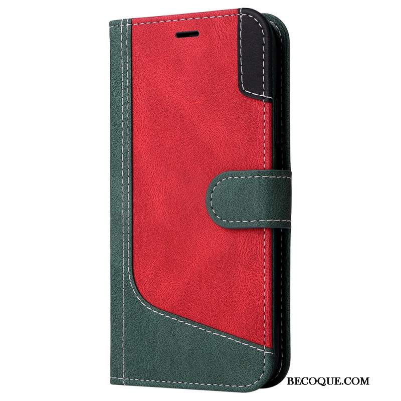 Etui Folio Motorola Edge 50 Pro Trójkolorowy Z Paskiem Etui Ochronne