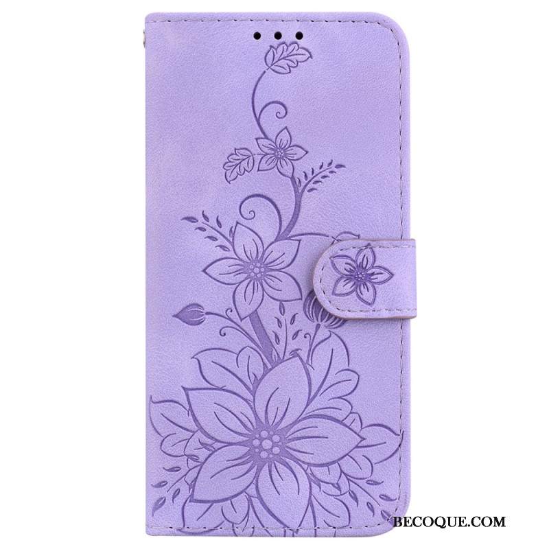 Etui Folio Oppo Reno 11f 5g Kwiaty Lilii Z Paskiem Etui Ochronne