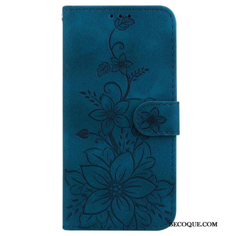 Etui Folio Oppo Reno 11f 5g Kwiaty Lilii Z Paskiem Etui Ochronne