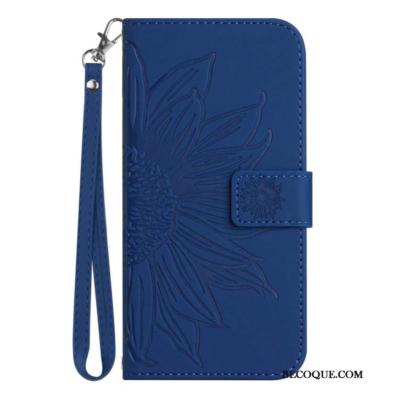 Etui Folio Oppo Reno 11f 5g Nadruk Słonecznika Z Paskiem