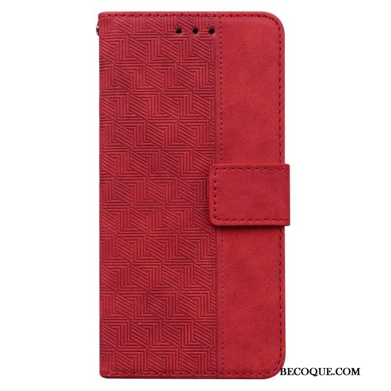 Etui Folio Oppo Reno 11f 5g Tkany Wzór Na Ramiączkach Etui Ochronne