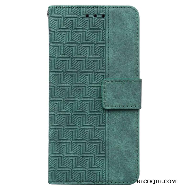 Etui Folio Oppo Reno 11f 5g Tkany Wzór Na Ramiączkach Etui Ochronne