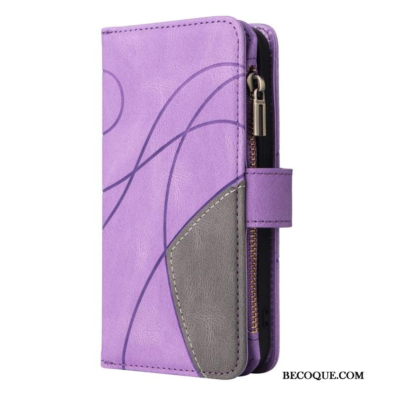 Etui Folio Oppo Reno 12f 5g Dwukolorowy Portfel O Falistej Linii