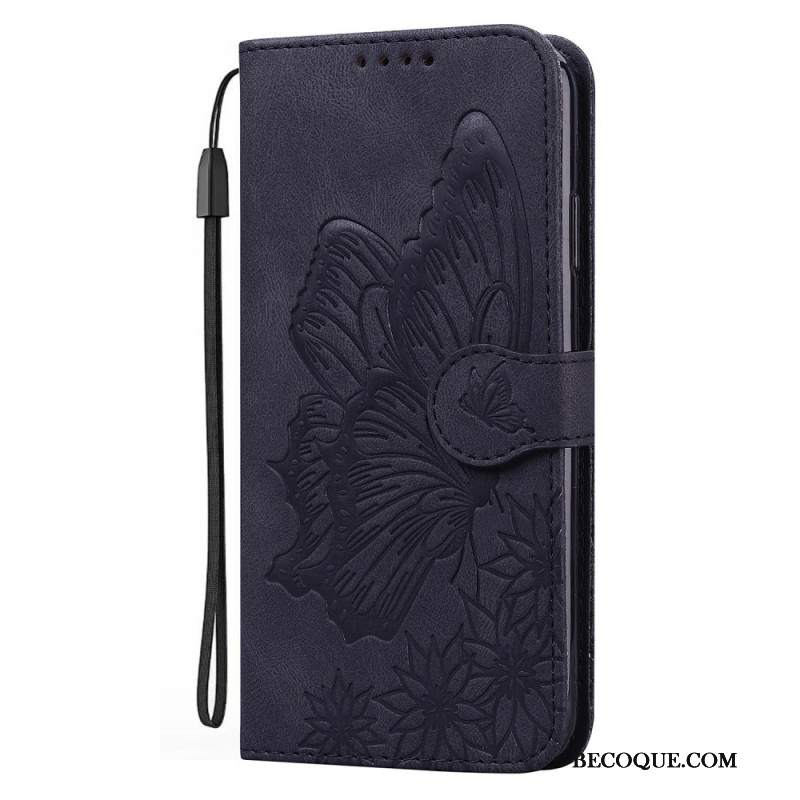 Etui Folio Samsung Galaxy A15 5g Duży Nadruk W Kształcie Motyla Z Paskiem