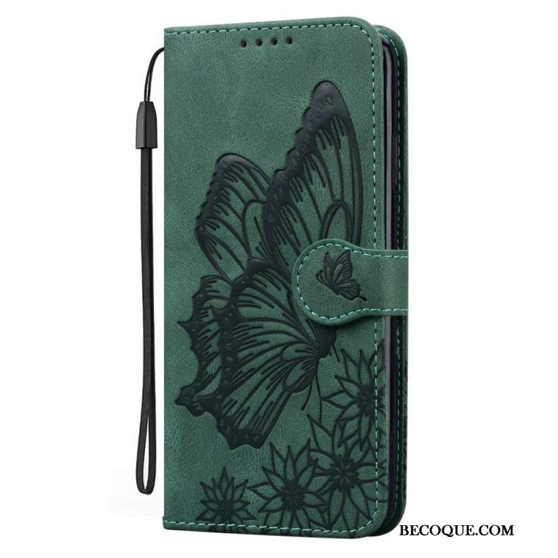 Etui Folio Samsung Galaxy A15 5g Duży Nadruk W Kształcie Motyla Z Paskiem