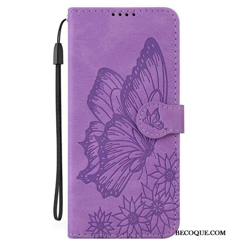 Etui Folio Samsung Galaxy A15 5g Duży Nadruk W Kształcie Motyla Z Paskiem