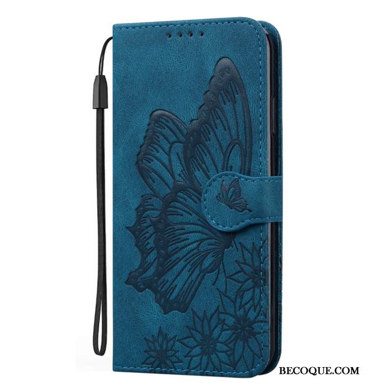 Etui Folio Samsung Galaxy A15 5g Duży Nadruk W Kształcie Motyla Z Paskiem