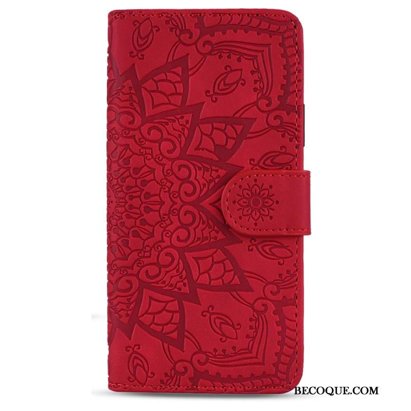 Etui Folio Samsung Galaxy A55 5g Grawerowane Kwiaty Etui Ochronne