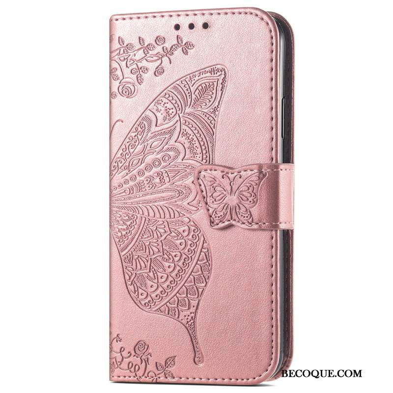 Etui Folio Samsung Galaxy S24 Ultra 5g Barokowy Motyl Z Paskiem