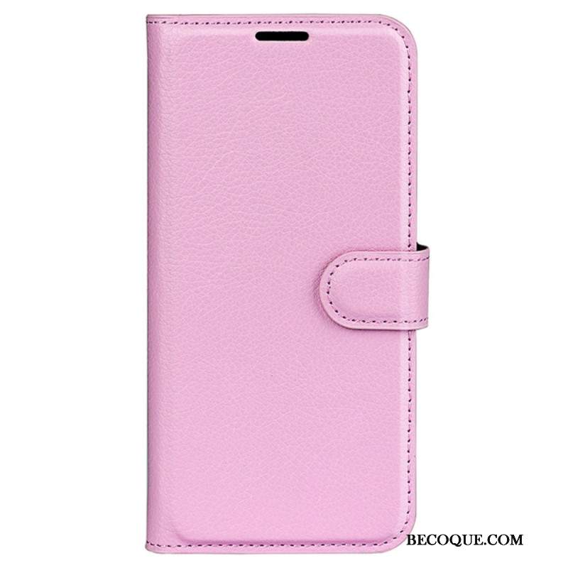 Etui Folio Xiaomi 14 Pro Klasyczna Sztuczna Skóra Litchi