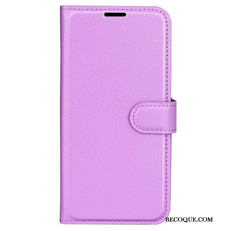 Etui Folio Xiaomi 14 Pro Klasyczna Sztuczna Skóra Litchi