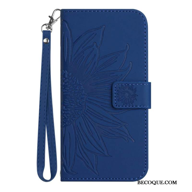 Etui Folio Xiaomi 14 Pro Nadruk Słonecznika Z Paskiem Etui Ochronne