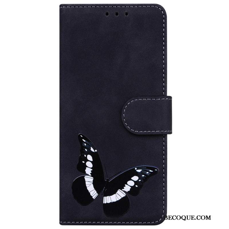 Etui Folio Xiaomi 14t Efekt Zamszu Motyla Etui Ochronne