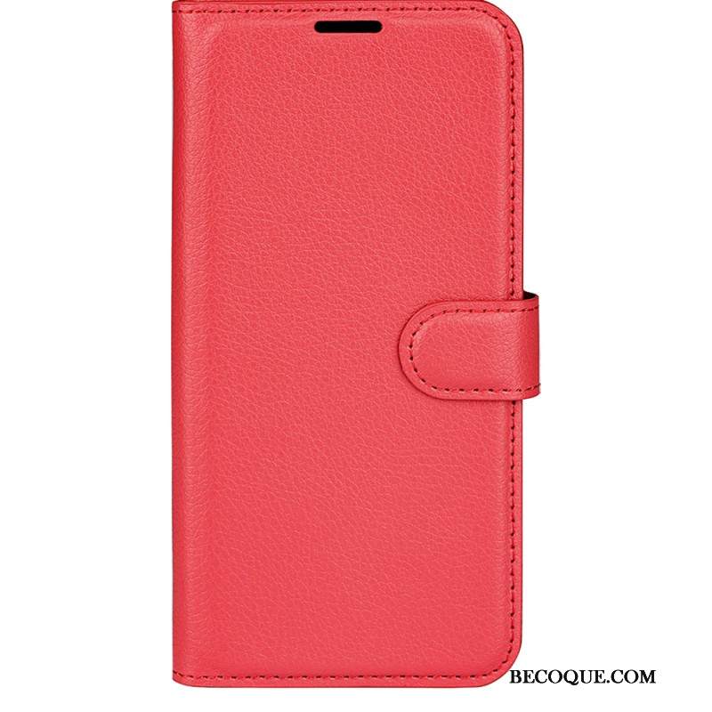 Etui Folio Xiaomi Redmi Note 13 4g Klasyczna Sztuczna Skóra Litchi Etui Ochronne