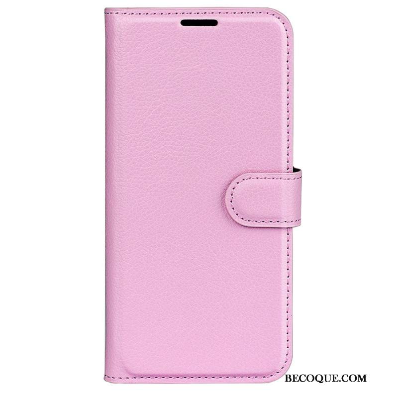 Etui Folio Xiaomi Redmi Note 13 4g Klasyczna Sztuczna Skóra Litchi Etui Ochronne