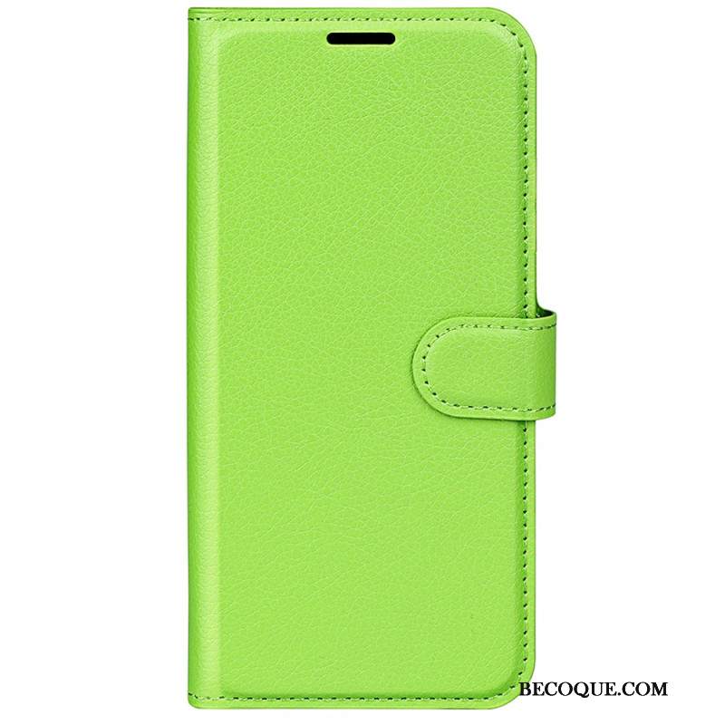 Etui Folio Xiaomi Redmi Note 13 4g Klasyczna Sztuczna Skóra Litchi Etui Ochronne