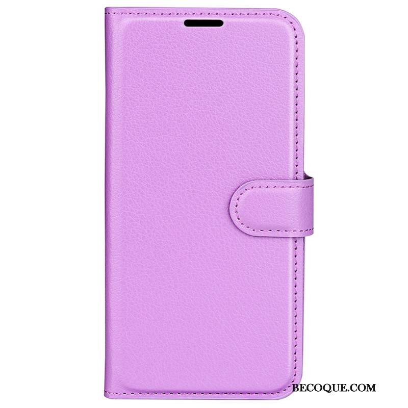 Etui Folio Xiaomi Redmi Note 13 4g Klasyczna Sztuczna Skóra Litchi Etui Ochronne