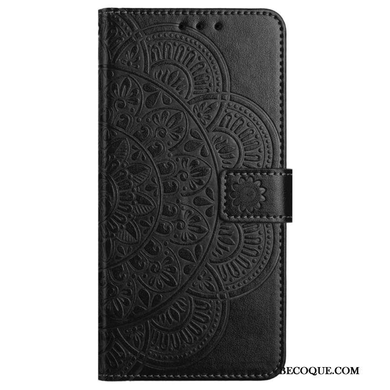 Etui Folio Xiaomi Redmi Note 13 4g Nadruk Mandali Z Paskiem Etui Ochronne