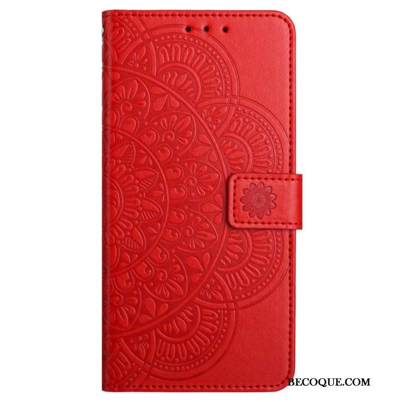 Etui Folio Xiaomi Redmi Note 13 4g Nadruk Mandali Z Paskiem Etui Ochronne