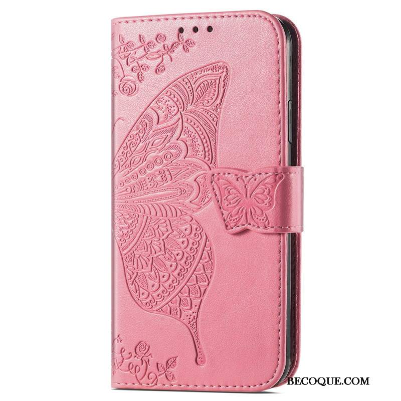 Etui Folio Xiaomi Redmi Note 13 5g Barokowy Motyl Z Paskiem Etui Ochronne