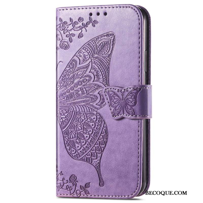 Etui Folio Xiaomi Redmi Note 13 5g Barokowy Motyl Z Paskiem Etui Ochronne